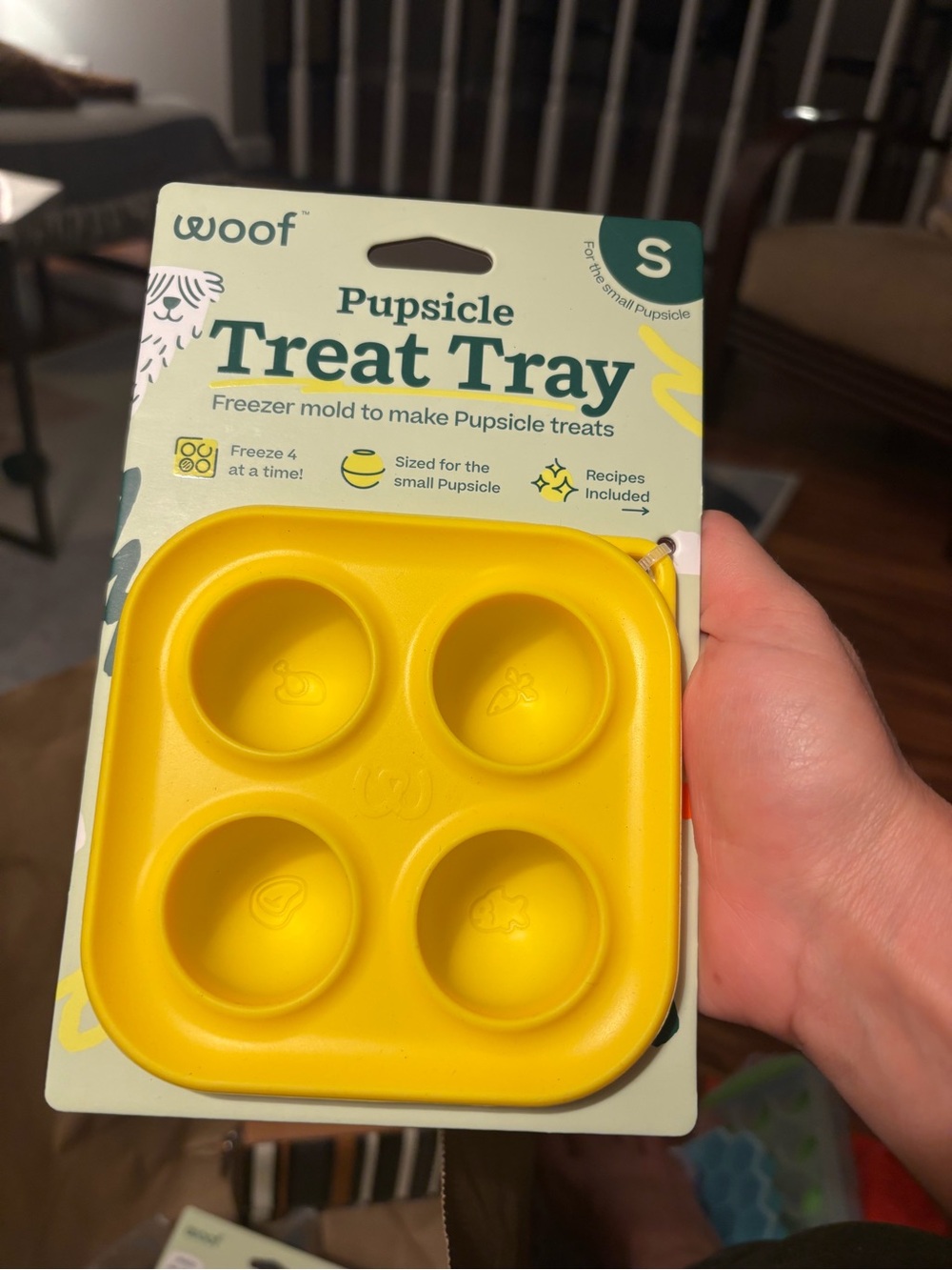 Woof Pupsicle Treat Tray - Yellow (Small)